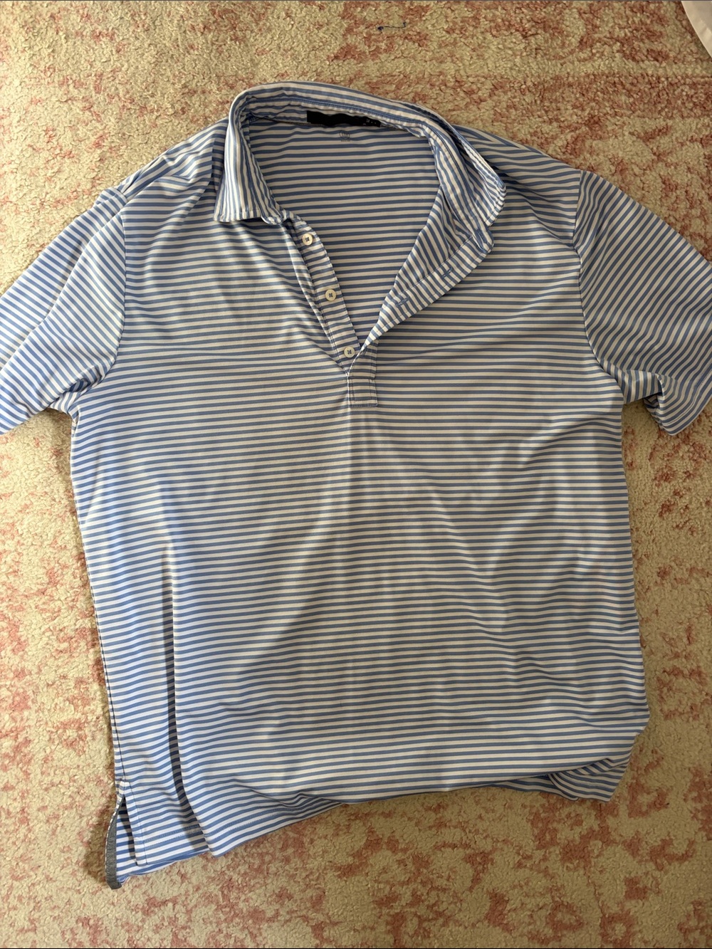 RLX Ralph Lauren Light Blue and White Striped Polo